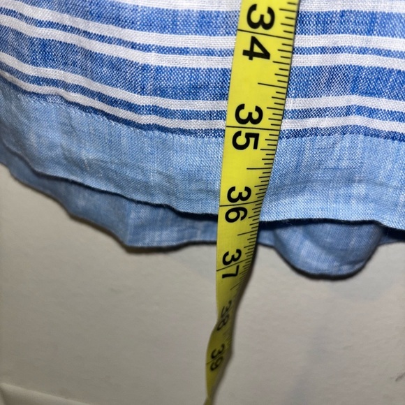 Talbots Pin tuck Linen Popover Striped Dress - Picture 5 of 7